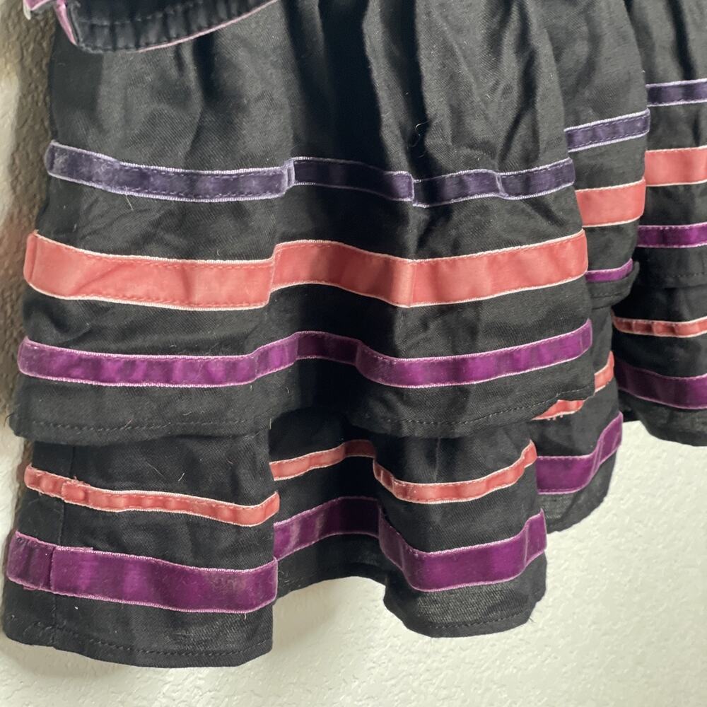 Mango MNG Black Tiered Long Sleeve Ribbon Dress Size XS - Picture 6 of 9